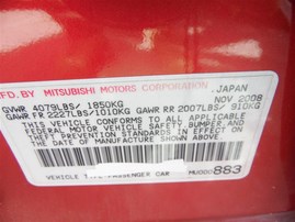 2009 MITSUBISHI LANCER DE RED 2.0 AT 203978
